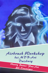 Selbst erstelltes Harry Potter Fan-Art im Airbrush-Kurs bei MDB-Art Duisburg im Ruhrgebiet