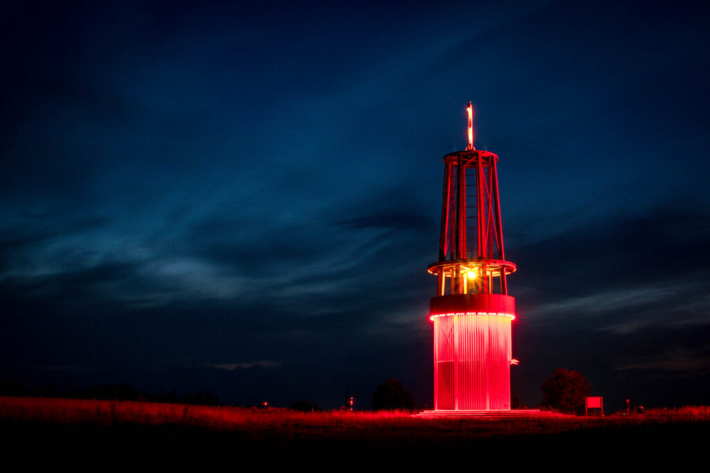 Umsetzung von der Landmarke "Das Geleucht" im Ruhrgebiet als Airbrush-Motiv in einem Airbrush Workshop bei MDB-Art in Duisburg